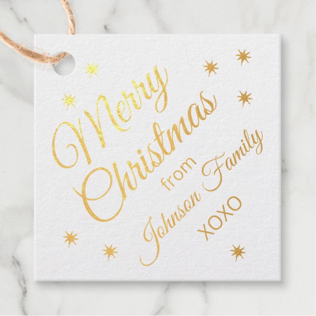 Personalised Foil Gift Tags - Merry Christmas (Front)