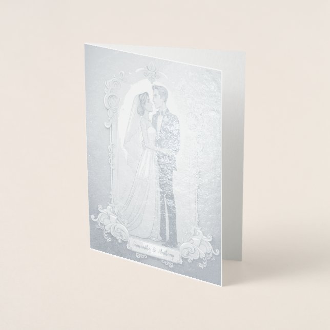 Personalised Foil Wedding Card (Front)