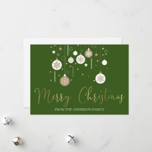 Personalised Foiled Merry Christmas Ornaments Holi Holiday Card