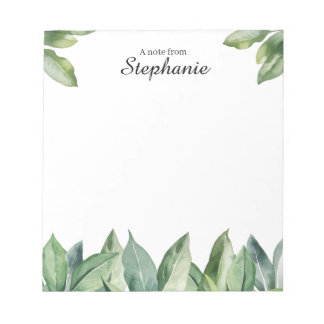 Personalised Foliage Watercolor Notepad