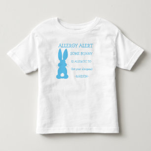 Personalised Food Allergy Alert Blue Easter Bunny Toddler T-Shirt