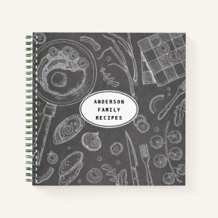 Personalised Food Drawing Recipe Notebook