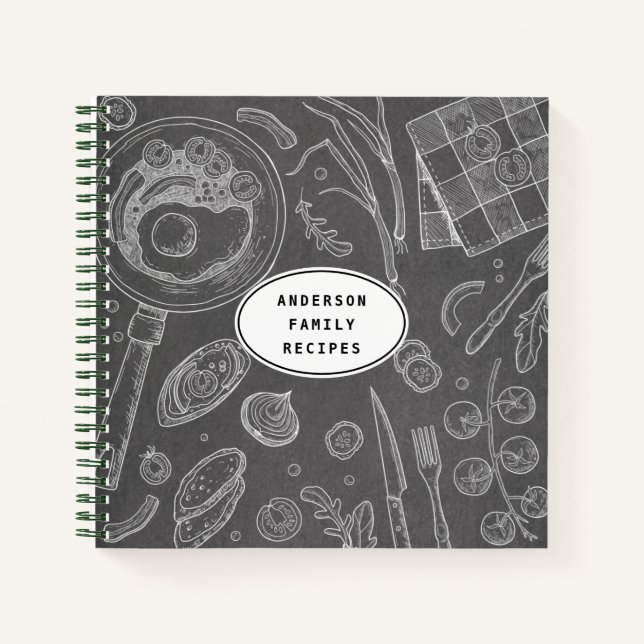 Personalised Food Drawing Recipe Notebook (Front)
