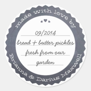 Personalised Food Gift Label Circle Chalkboard