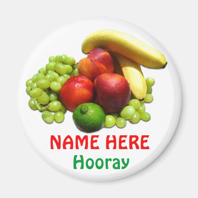 Personalised Food Magnets for Kids with Fruit (Front)