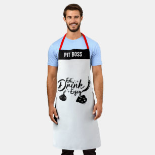 Personalised Foodie Aprons, Cool Eat Drink Enjoy Apron