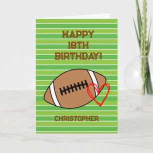 Personalised Football 18th Birthday Card