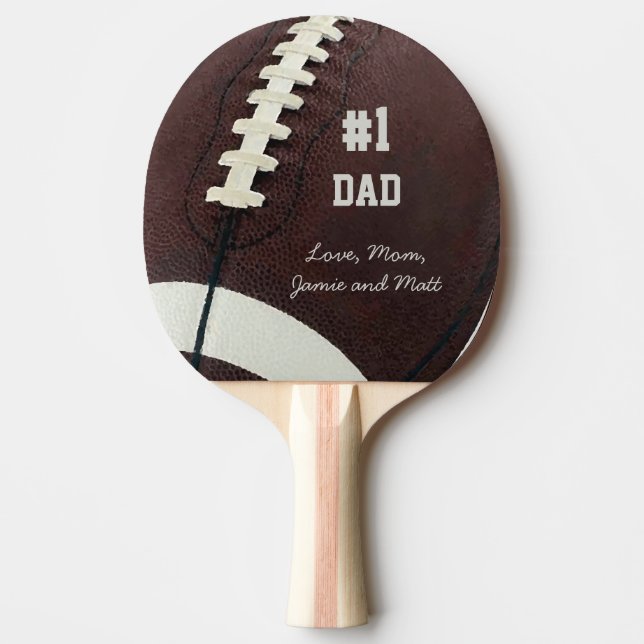 Personalised Football #1 Dad Ping Pong Paddle (Front)