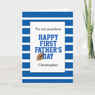Personalised Football 1st Father's Day Grandson Card