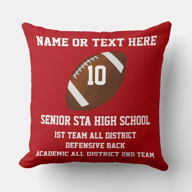 Personalised Football Award Pillow with YOUR TEXT (Front)