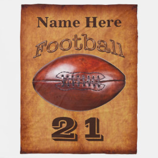Personalised Football Blanket, Cool Vintage look Fleece Blanket