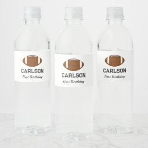 Personalised Football Boy Birthday Party Water Bottle Label