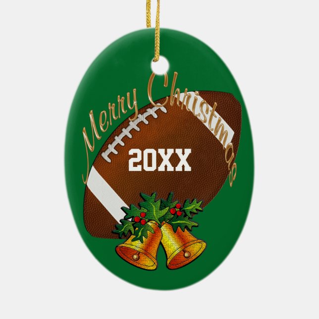 Personalised Football Christmas Ornament YOUR TEXT (Back)