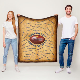 Personalised Football Coach Gift Ideas or Players Fleece Blanket
