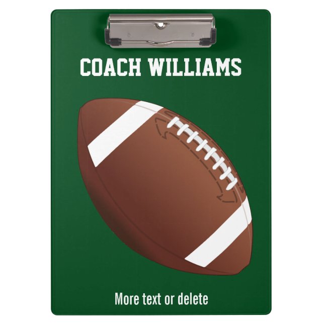 Personalised Football Coach Gift Name, Team Name Clipboard (Front)