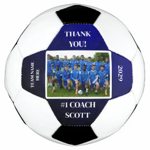 Personalised Football Coach Team Photo Thank You
