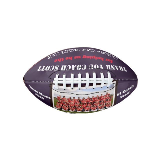 Personalised Football Coach Team Photo Thank You American Football (Front)