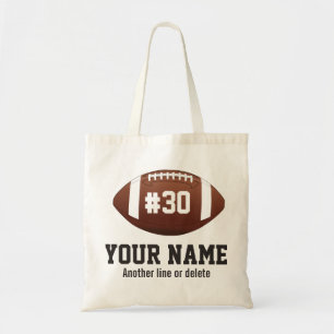 Personalised football Custom Name Number Tote Bag