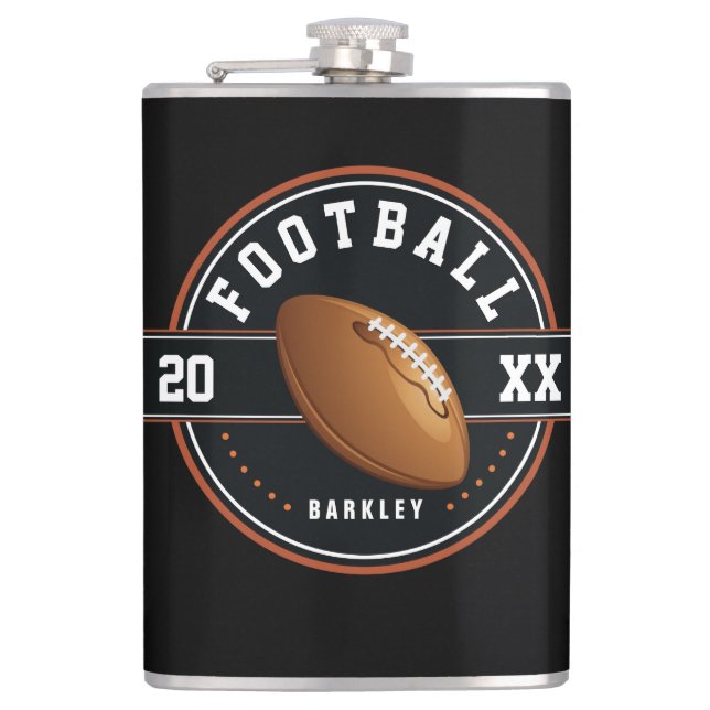 Personalised Football Design   Hip Flask (Front)