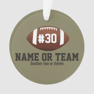 Personalised Football Design Name, Number, Team Ornament