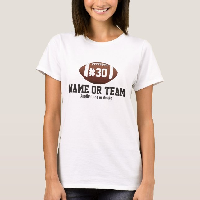 Personalised Football Design Name, Number, Team T-Shirt (Front)