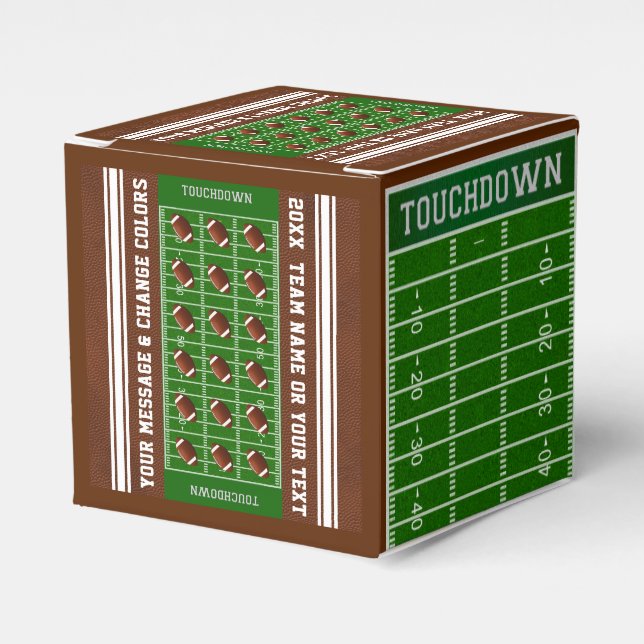 Personalised, Football Favour Boxes, Football Fiel Box (Front Side)