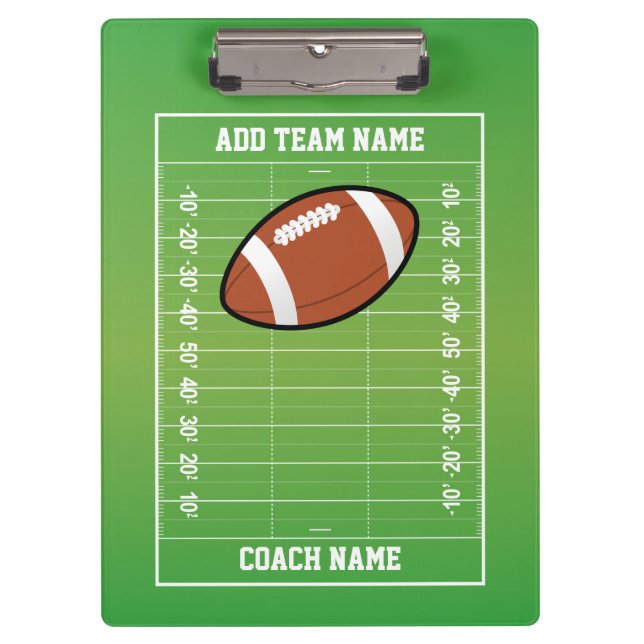 Personalised Football Field Coach Clipboard (Front)