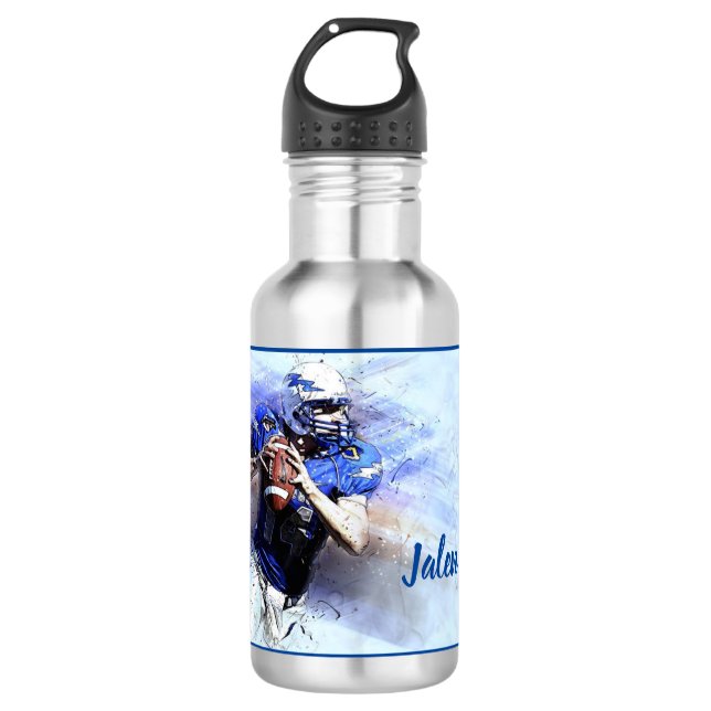 Personalised Football Figure Water Bottle (Front)