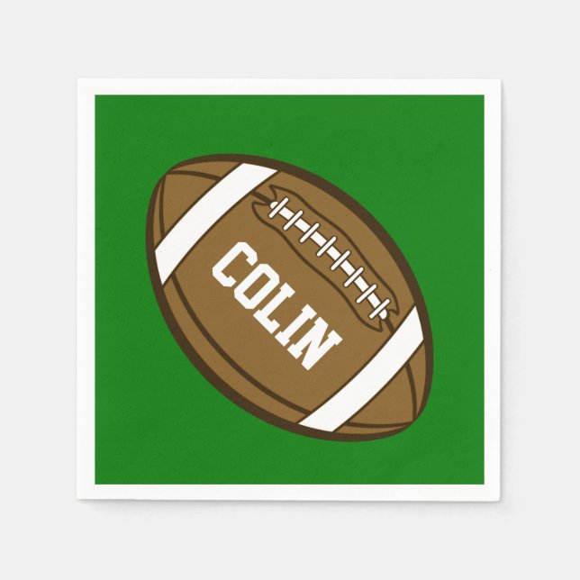 Personalised Football for Boys who love Sports Napkin (Front)