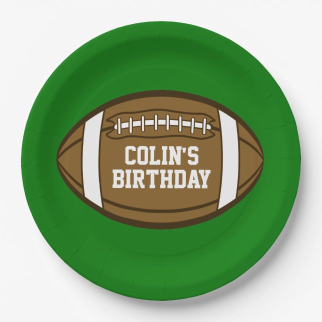 Personalised Football for Boys who love Sports Paper Plate (Front)
