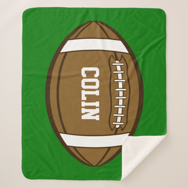 Personalised Football for Boys who love Sports Sherpa Blanket (Front)
