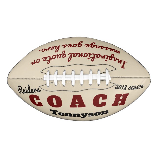 Personalised football for coach - thank you gift american football (Front)