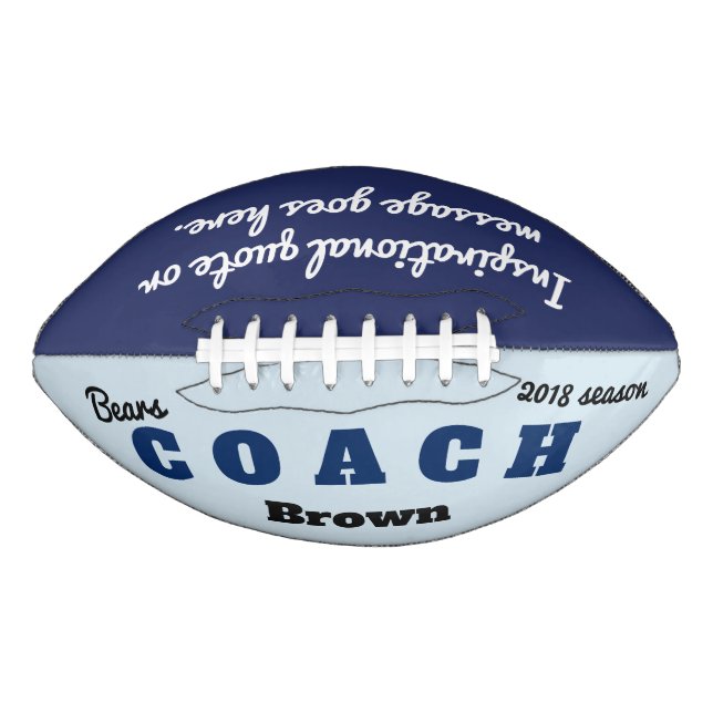 Personalised football for coach - thank you gift american football (Front)