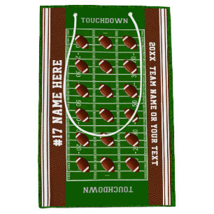 Personalised Football Gift Bags 4 Sizes, Your Text