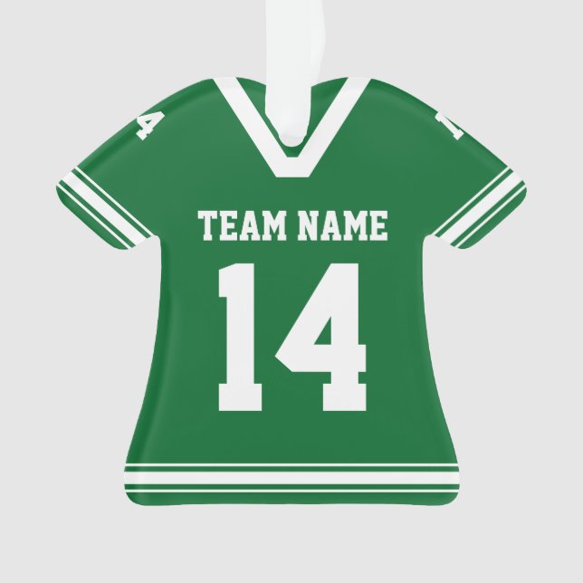 Personalised Football Jersey Green Photo Ornament (Front)