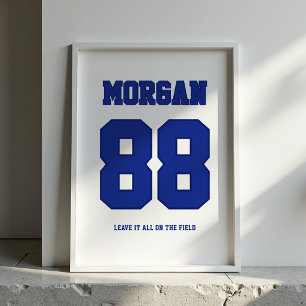 Personalised Football Jersey Name & Number Poster