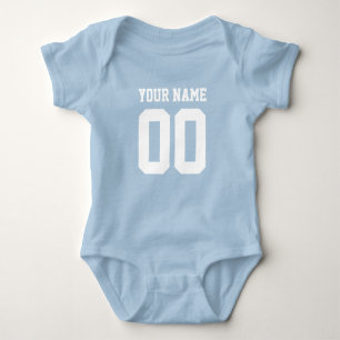 Personalised football jersey number baby jumpsuit