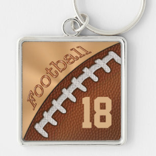Personalised Football Keychains NUMBER or MONOGRAM