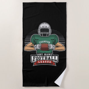 Personalised Football League Player Team Champ Beach Towel
