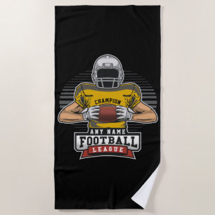Personalised Football League Player Team Champ Beach Towel