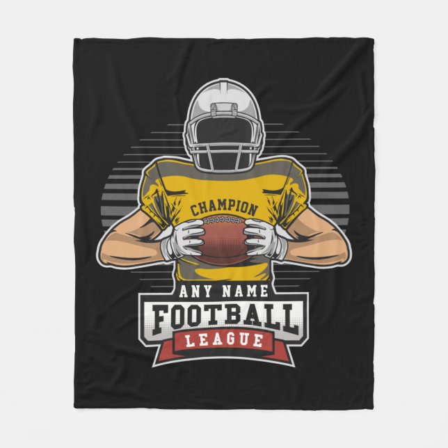 Personalised Football League Player Team Champ Fleece Blanket (Front)