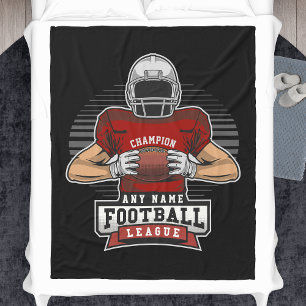 Personalised Football League Player Team Champ Fleece Blanket