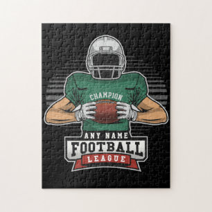 Personalised Football League Player Team Champ   Jigsaw Puzzle