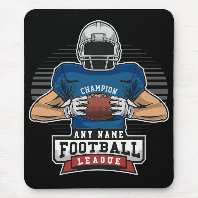 Personalised Football League Player Team Champ  Mouse Mat (Front)