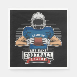Personalised Football League Player Team Champ  Napkin