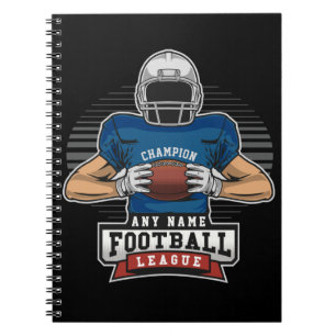 Personalised Football League Player Team Champ  Notebook