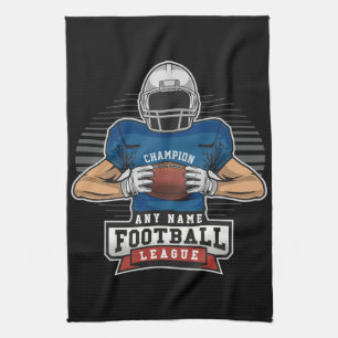 Personalised Football League Player Team Champ  Tea Towel