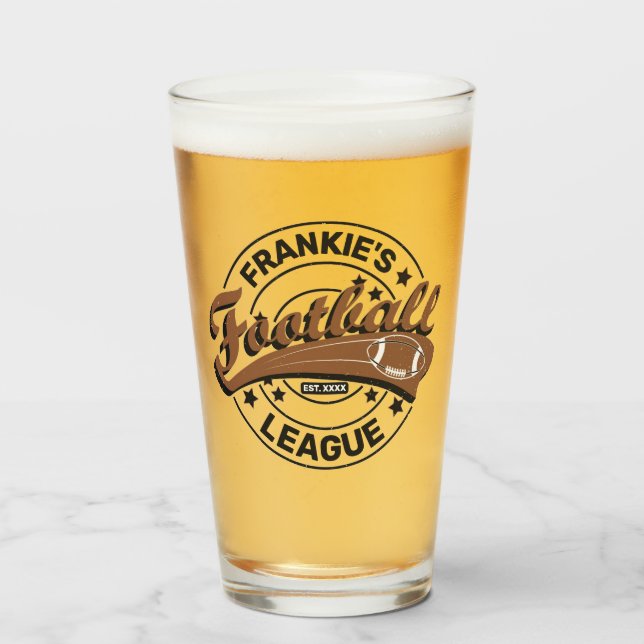 Personalised Football League Player Team  Glass (Front Filled)