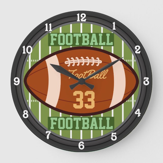 Personalised Football Name and Number 2.0  Large Clock (Front)