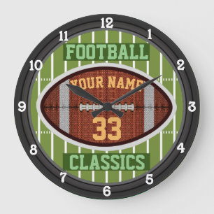 Personalised Football Name and Number 3.0 Large Clock